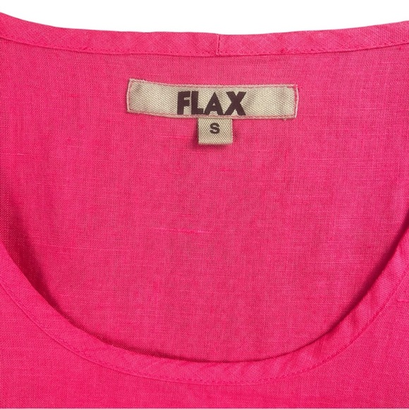 NWOT Flax Women's 3/4 Sleeve 100% Linen Tunic Shirt In Fuchsia Size Small - Picture 4 of 8